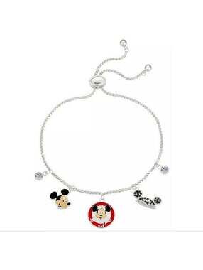 Disney 100 Years Mickey Mouse Club Fine Silver Plated Adjustable Bracelet